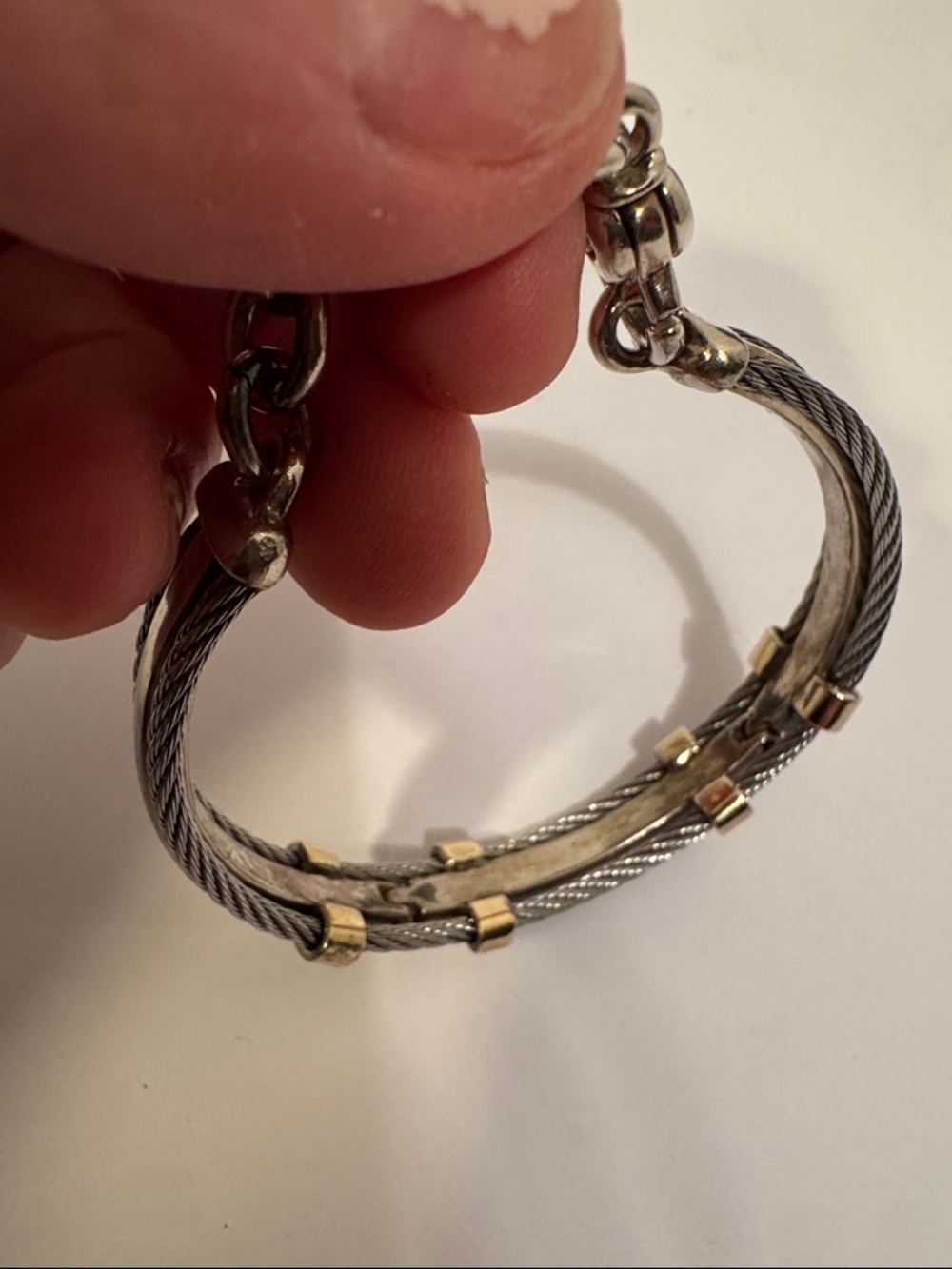 Philippe Charriol Two-Tone Adjustable Cable Bracelet - Picture 4 of 5